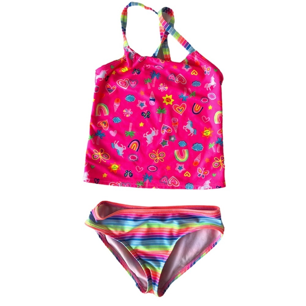 3/$20 2 Pcs Wonder Nation Girls Hot Pink Swim Suit